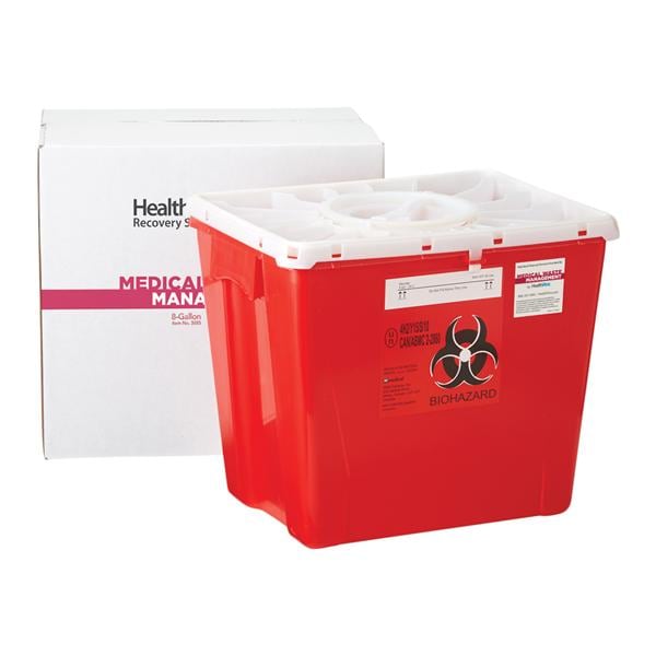 Healthfirst -Sharps Management Mailer System 8gal Red/White 17x13x14" Closing Lid Plastic Large Non-Sterile Disposable Each 1006010