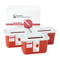 Healthfirst -Sharps Management Mailer System 1gal Red/White 10-1/2x7x6" Closing Lid Plastic Small Non-Sterile Disposable 3/Package 1005870