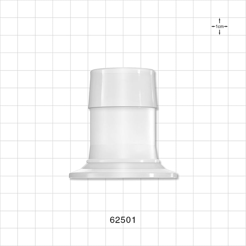Sanitary Flange, Barbed, Natural - 2 inch Flange; Fits 1 1/2 inch ID Tubing (1.5 inch, 38.1 mm) - 62501