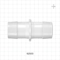 Straight Connector, Barbed, Natural - Fits 1 1/2 inch ID Tubing (1.5 inch, 38.1 mm) - 62503