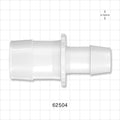Straight Connector, Reducer, Barbed, Natural - Fits 1 1/2 inch ID Tubing x 1 inch ID Tubing (1.5 inch x 1 inch, 38.1 mm x 25.4 mm) - 62504