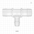 T Connector, Reducer, Barbed, Natural - Fits 1 1/2 inch ID Tubing  (1.5 inch, 38.1 mm), Fits 1 inch ID Tubing (1 inch, 25.4 mm) - 62506