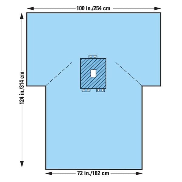 O & M Halyard -1x72x124" Sterile Laparotomy Drape 4x12" Fenestrated 66887