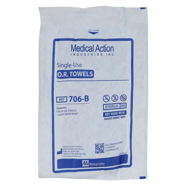 Medical Action Industries Towel OR Blue Sterile  - 706-B