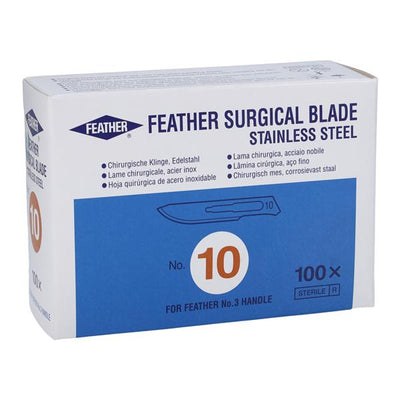 Graham-Field Feather Stainless Steel Sterile Surgical Scalpel Blade #10 Disposable 100/Bx- 2976#10