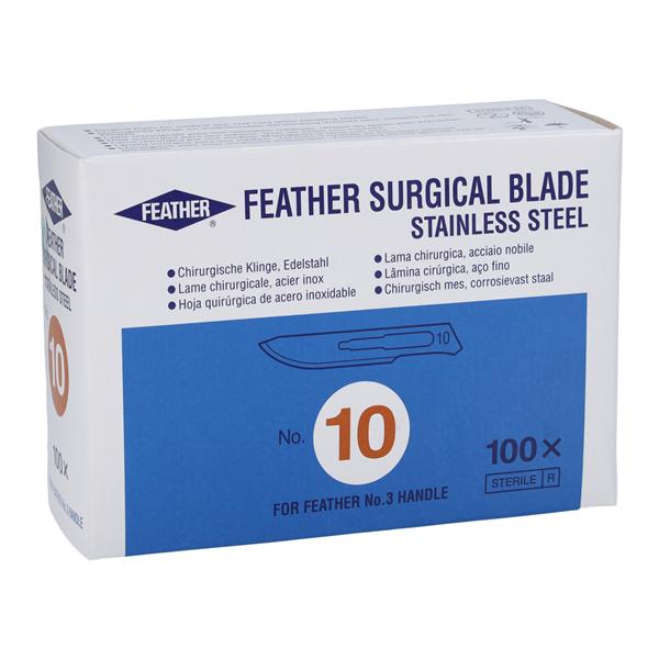 Graham-Field Feather Stainless Steel Sterile Surgical Scalpel Blade #10 Disposable 100/Bx- 2976#10