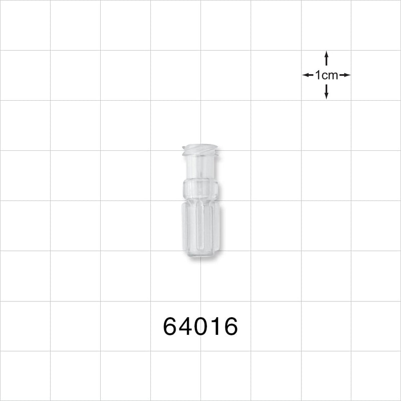 Female Luer Lock, Tubing Port, Clear - 0.158 inch ID (4.01 mm) - 64016