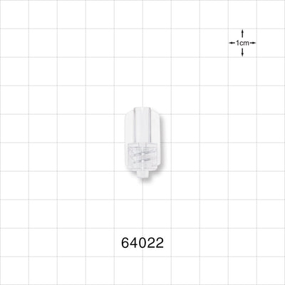 Male Luer Lock, Tubing Port, Clear - 0.186 inch - 0.19 inch ID (4.72 mm - 4.83 mm) - 64022