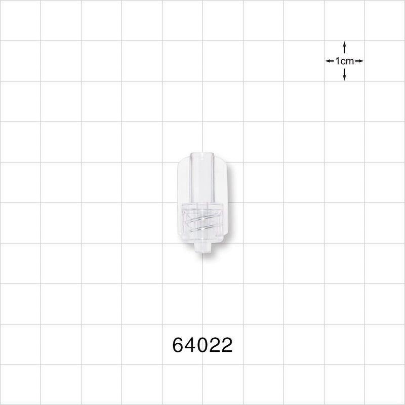 Male Luer Lock, Tubing Port, Clear - 0.186 inch - 0.19 inch ID (4.72 mm - 4.83 mm) - 64022