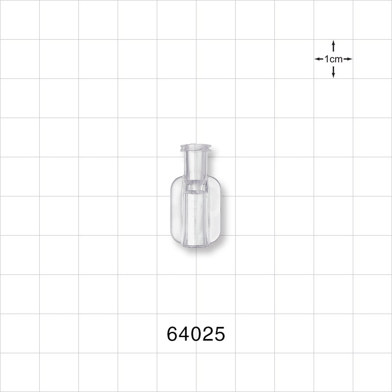 Female Luer Lock, Tubing Port, Clear - 0.19 inch - 0.186 inch ID (4.83 mm - 4.72 mm) - 64025