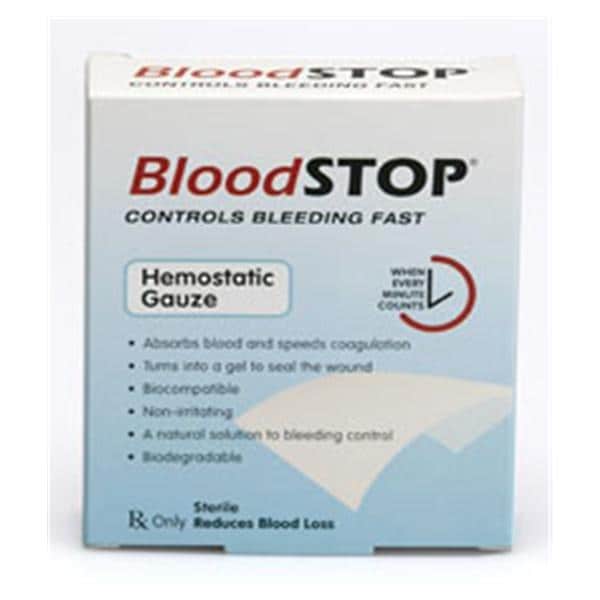 Lifescience Plus BloodStop Cotton Gauze Pad 2x4" Sterile Adhesive LF, 20 BX/CA - BS-11