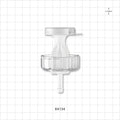 Opta SFT-D Connector, Female, Small Body, Barbed - Fits 1/4 inch ID Tubing (0.25 inch, 6.35 mm) - 64134