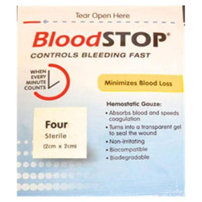 Lifescience Plus BloodStop Cotton Gauze Pad 2x2cm Sterile Mini Pad Adhesive LF, 20 BX/CA - BS-MP18