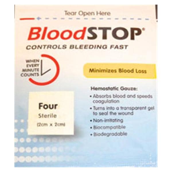 Lifescience Plus BloodStop Cotton Gauze Pad 2x2cm Sterile Mini Pad Adhesive LF, 20 BX/CA - BS-MP18