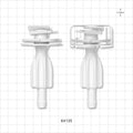 Opta SFT-D Connector, Male, Small Body, Barbed - Fits 3/8 inch ID Tubing (0.375 inch, 9.53 mm) - 64135