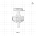 Opta SFT-D Connector, Female, Small Body, Barbed - Fits 3/8 inch ID Tubing (0.375 inch, 9.53 mm) - 64136