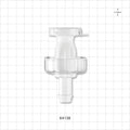 Opta SFT-D Connector, Female, Small Body, Barbed - Fits 1/2 inch ID Tubing (0.5 inch, 12.7 mm) - 64138
