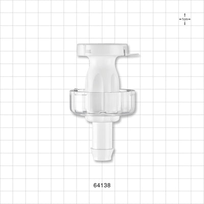 Opta SFT-D Connector, Female, Small Body, Barbed - Fits 1/2 inch ID Tubing (0.5 inch, 12.7 mm) - 64138