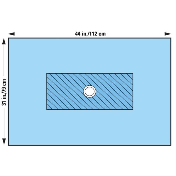 O & M Halyard -44x31" Sterile Surgical Drape 7cm Fenestrated 89471