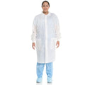 O & M Halyard Basic Lab Coat 3 Layer SMS Small White 25/Ca - 10120