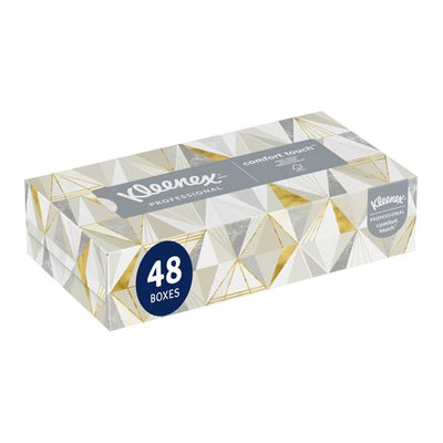 Kimberly Clark Professional -Kleenex Facial Tissue White 2 Ply Flat Box 125/Box, 48 BX/CA 21606