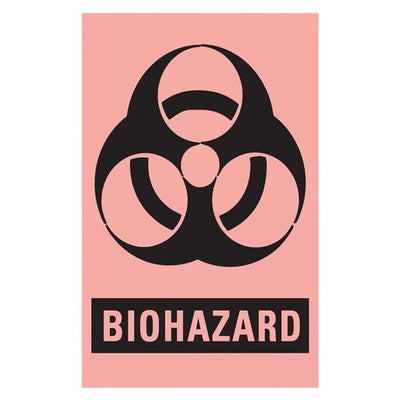 Precision Dynamics Corp. Labels Biohazard 3x2" 500/Bx 500/Rl - BH-405
