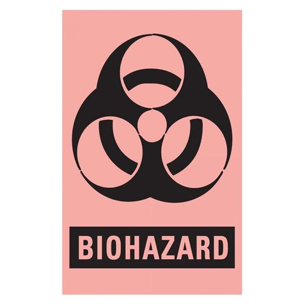 Precision Dynamics Corp. Labels Biohazard 3x2" 500/Bx 500/Rl - BH-405