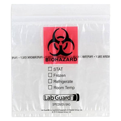 Medegen Medical Products, LLC -Transport Bag 6x6" Clear/Black/Red Zipper Closure LLDPE Film 1000/CASE 49-91