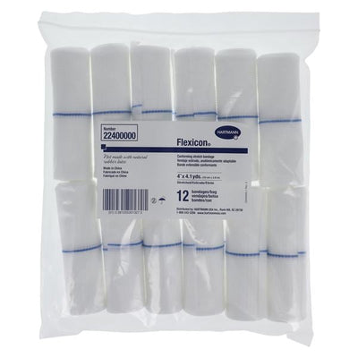 Hartmann USA -Flexicon Conforming Bandage Gauze 4"x4.1yd Non-Sterile 12/Bag, 8 BG/CA 22400000