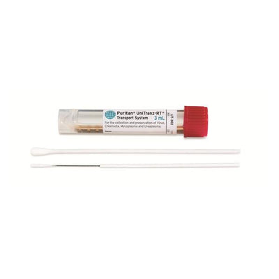 Puritan Medical Products UniTranz-RT Aluminum/Polystyrene Handle Spec Transport System 3mL Sterile 300/Case - UT-302