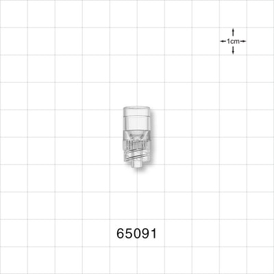 Male Luer Lock, Tubing Port, Clear - 0.327 inch - 0.303 inch ID / 0.385 inch - 0.394 inch OD (8.31 mm - 7.7 mm/9.78 mm - 10.01 mm) - 65091