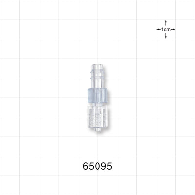 Barbed Rotating Male Luer Lock - Fits 1/4 inch ID Tubing (0.25 inch, 6.35 mm) - 65095