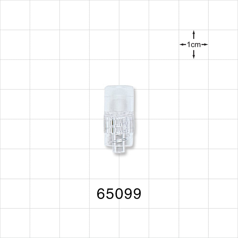 Male Luer Lock Connector - 0.323 inch - 0.303 inch ID/0.385 inch - 0.394 inch OD (8.2 mm - 7.7 mm/9.8 mm - 10 mm) - 65099