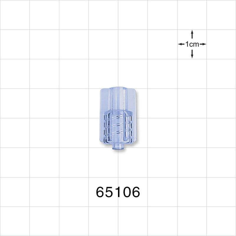 Male Luer Lock, Tubing Port, Clear - 0.158 inch - 0.14 inch ID (4.01 mm - 3.56 mm) - 65106