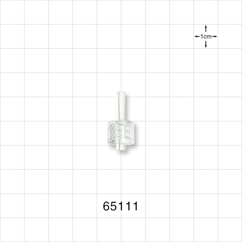 Male Luer Lock, Tubing Port, Clear - 0.065 inch - 0.055 inch ID/0.15 inch - 0.154 inch OD (1.65 mm - 1.4 mm/3.81 mm - 3.91 mm) - 65111