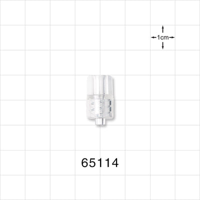 Male Luer Lock, Tubing Port, Clear - 0.128 inch - 0.125 inch ID (3.25 mm - 3.18 mm) - 65114