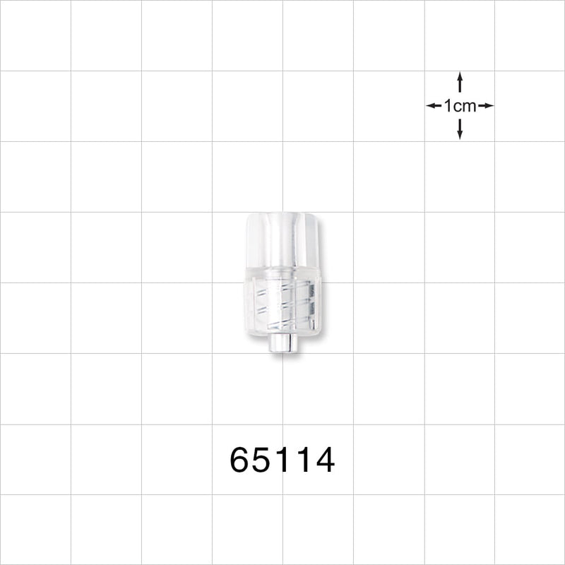 Male Luer Lock, Tubing Port, Clear - 0.128 inch - 0.125 inch ID (3.25 mm - 3.18 mm) - 65114