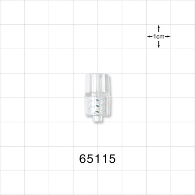 Male Luer Lock, Tubing Port, Clear - 0.105 inch - 0.095 inch ID (2.67 mm - 2.41 mm) - 65115