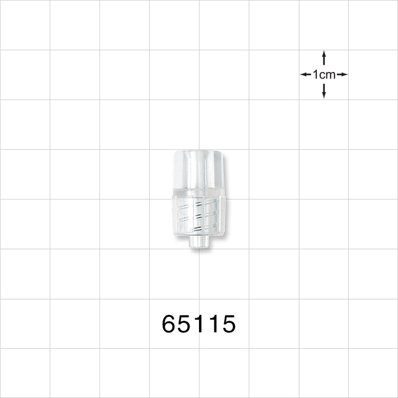 Male Luer Lock, Tubing Port, Clear - 0.105 inch - 0.095 inch ID (2.67 mm - 2.41 mm) - 65115