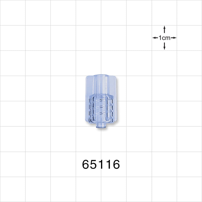 Male Luer Lock, Tubing Port, Clear - 0.142 inch - 0.136 inch ID (3.61 mm - 3.45 mm) - 65116