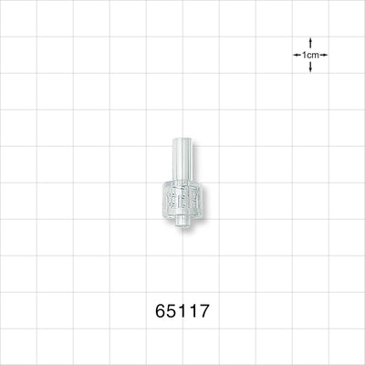 Male Luer Lock, Tubing Port, Clear - 0.134 inch ID/0.212 inch - 0.218 inch OD (3.40 mm/5.38 mm - 5.54 mm) - 65117