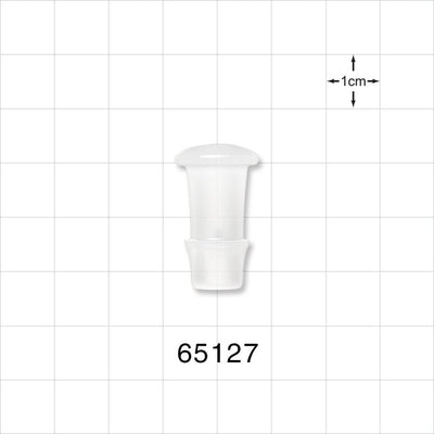 Press-In Plug, Barbed, Natural - Fits 3/8 inch ID Tubing (0.375 inch, 9.53 mm) - 65127