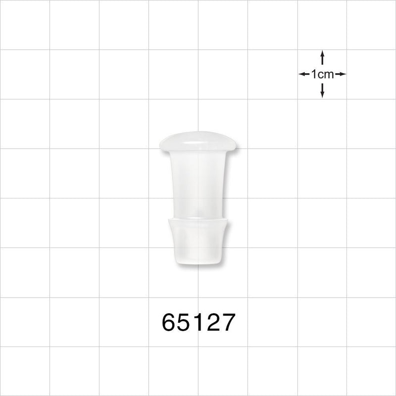 Press-In Plug, Barbed, Natural - Fits 3/8 inch ID Tubing (0.375 inch, 9.53 mm) - 65127