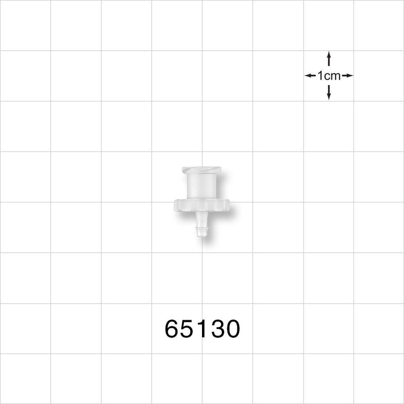Female Luer Lock, Barbed, Natural - Fits 1/16 inch ID Tubing (0.063 inch, 1.59 mm) - 65130