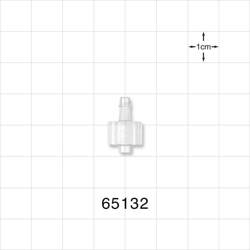 Male Luer Lock, Barbed, Natural - Fits 1/8 inch ID Tubing (0.125 inch, 3.18 mm) - 65132