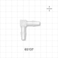 Elbow Connector, Barbed, Natural - Fits 1/4 inch ID Tubing (0.25 inch, 6.35 mm) - 65137