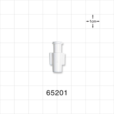 Female Luer Lock, Tubing Port, White - 0.156 inch - 0.153 inch ID/0.255 inch OD (3.96 mm - 3.89 mm/6.48 mm) - 65201