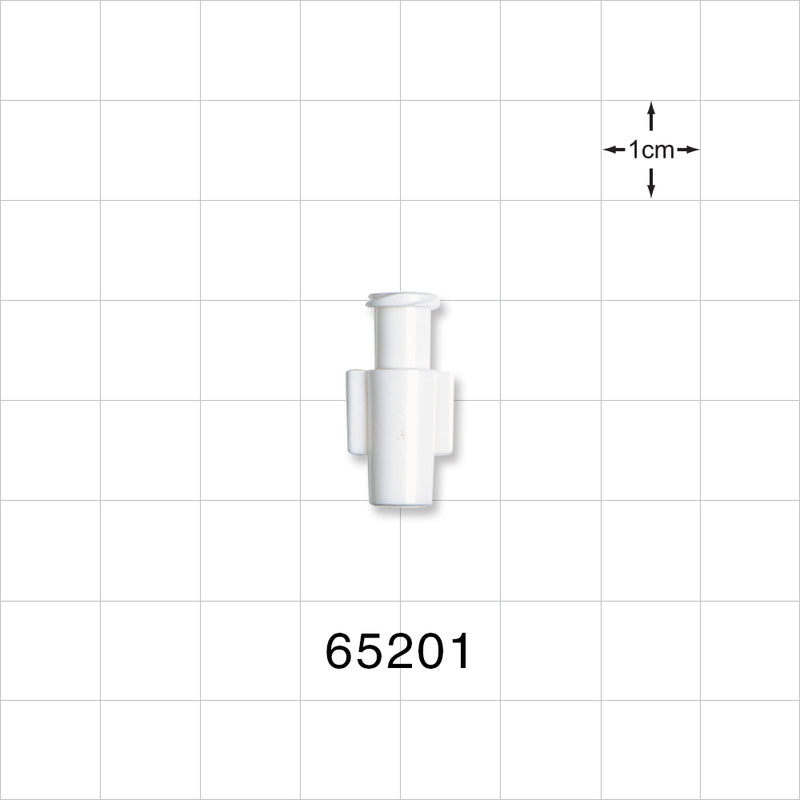 Female Luer Lock, Tubing Port, White - 0.156 inch - 0.153 inch ID/0.255 inch OD (3.96 mm - 3.89 mm/6.48 mm) - 65201