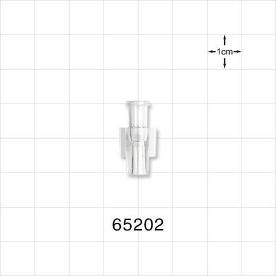 Female Luer Lock, Tubing Port, Clear - 0.101 inch - 0.096 inch ID (2.57 mm - 2.44 mm) - 65202