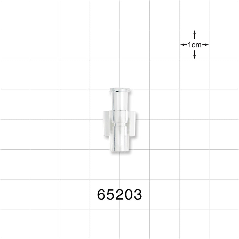 Female Luer Lock, Tubing Port, Clear - 0.124 inch - 0.12 inch ID/0.255 inch OD (3.15 mm - 3.05 mm/6.48 mm) - 65203